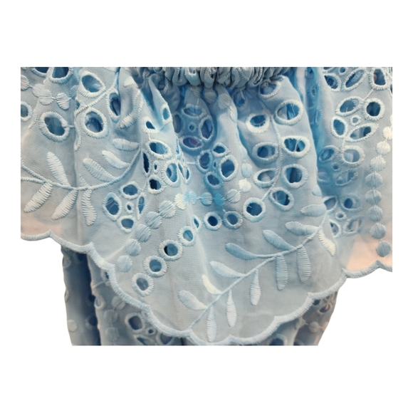 NWT Lilly Pulitzer Geri Off the Shoulder Seabreeze Blue Dress SZ M - Picture 14 of 16